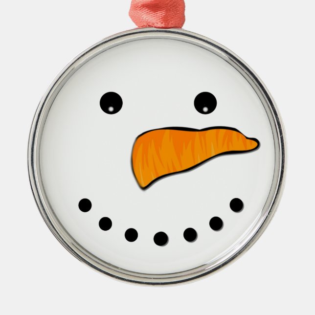 Snowman Face Silbernes Ornament (Vorne)
