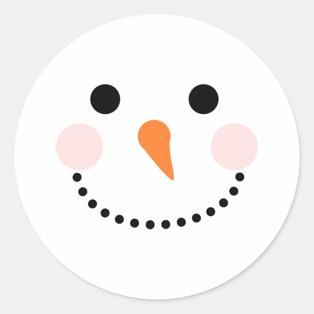 Snowman Face Umschlag Aufkleber Round Sticker (Vorderseite)