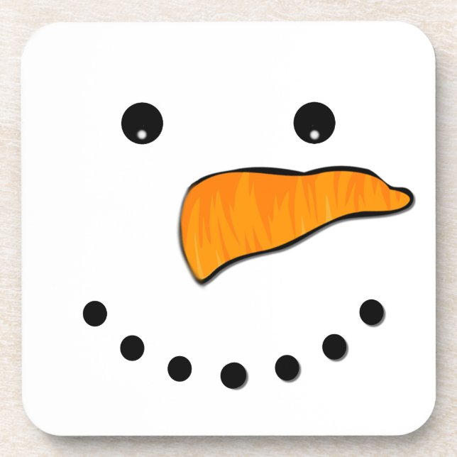 Snowman Face Untersetzer (Vorderseite)