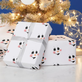 Snowman Face Wrapping Paper | Niedlicher Winter Geschenkpapier