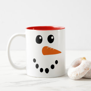 Snowman Face Zweifarbige Tasse