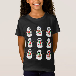 Snowman Faces Charaktere Niedlich Weihnachten T-Shirt