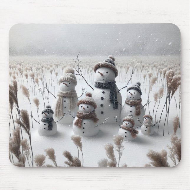 Snowman-Familie auf dem Lande Mousepad (Vorne)
