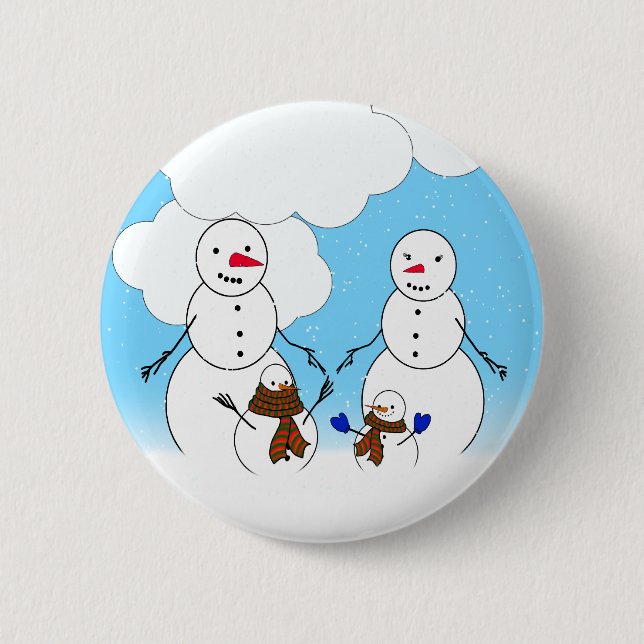 Snowman-Familie Button (Vorderseite)