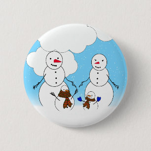 Snowman-Familie Button