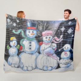 Snowman-Familie Fleecedecke
