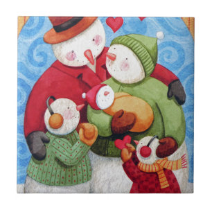 Snowman-Familie Fliese