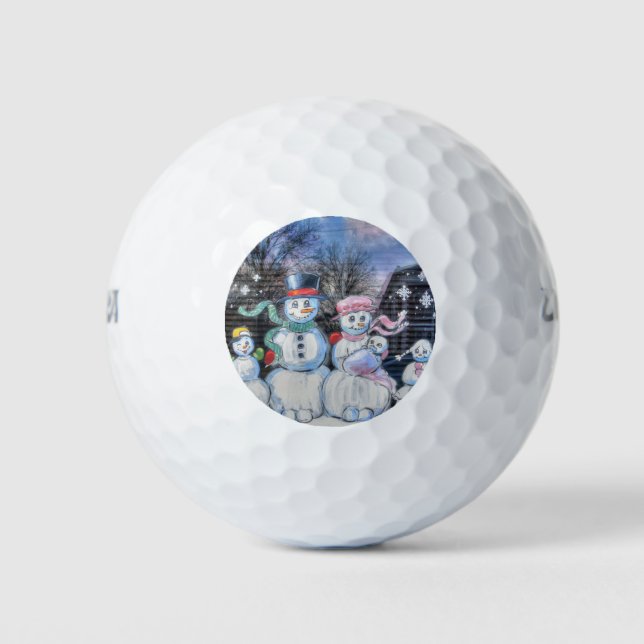 Snowman-Familie Golfball (Vorderseite)