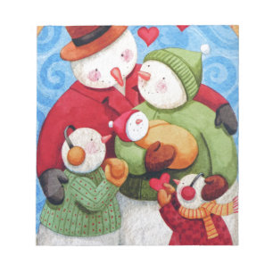Snowman-Familie Notizblock