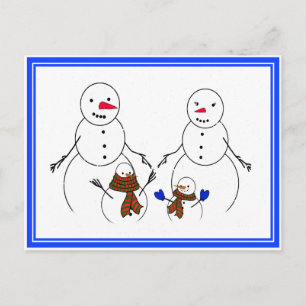 Snowman-Familie Postkarte