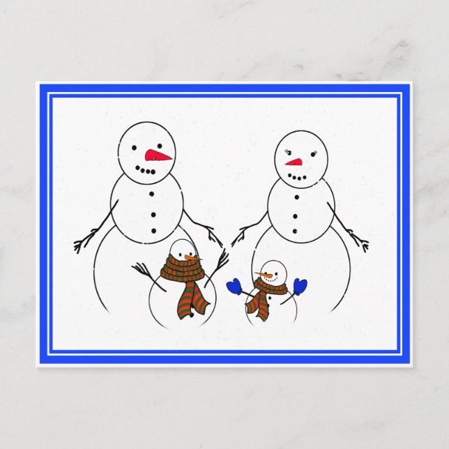 Snowman-Familie Postkarte (Vorderseite)