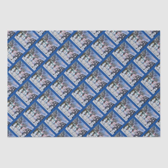 Snowman-Familie Seidenpapier (Vorderseite)