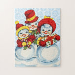 Snowman Family Christmas Puzzle<br><div class="desc">Snowman Family Weihnachtsrätsel. Weihnachts-Rätsel! Sweet Holiday Puzzle zu tun Weihnachten Abend. Gutes Geschenk für jeden Rätselfreund.</div>