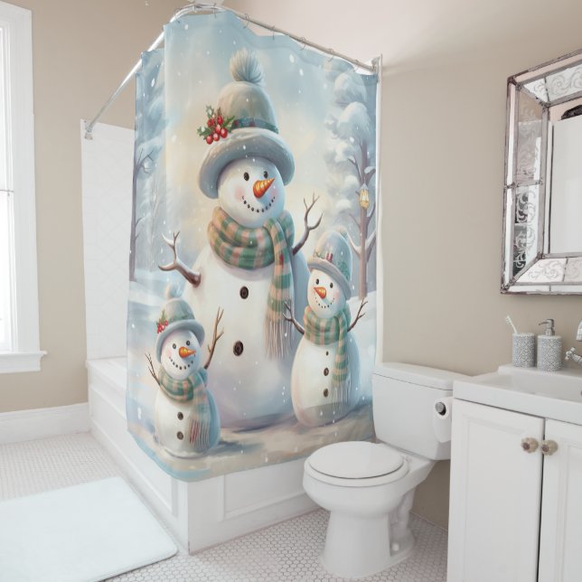 Snowman Family Duschvorhang (Beispiel)