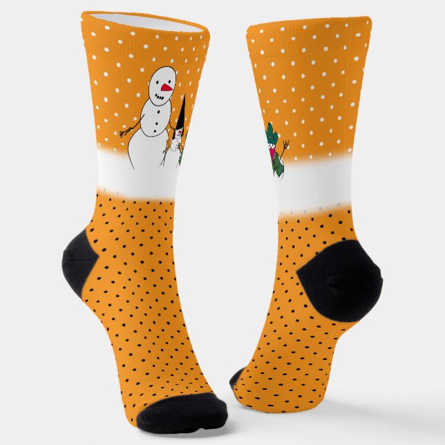 Snowman Family Halloween Socken (Gewinkelt)