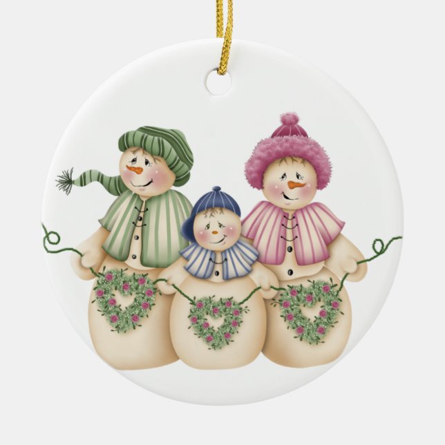 Snowman Family Keepake Ornament (Vorne)