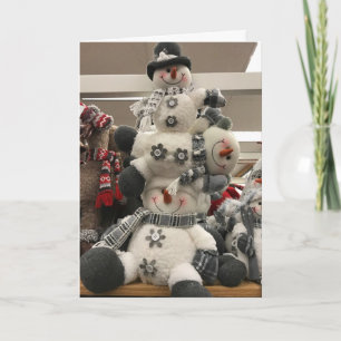 SNOWMAN FAMILY SAYS **MERRY CHRISTMAS" FEIERTAGSKARTE