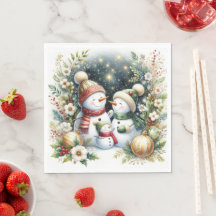 Snowman Family Weihnachten