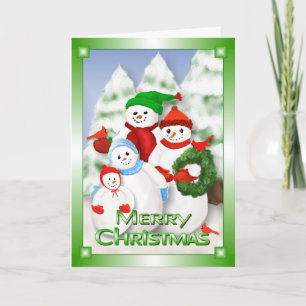 Snowman Family Weihnachtskarte Feiertagskarte