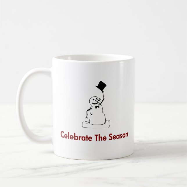 Snowman feiert die Jahreszeit Tasse (Links)