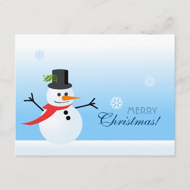 Snowman Feiertagspostkarte (Vorderseite)