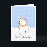 Snowman Feliz Navidad Spanische Weihnachtskarte Feiertagskarte<br><div class="desc">Grußkarte Snowman Feliz Navidad Spanische Weihnachtskarte,  die Sie mit jedem Text Ihrer Wahl anpassen können. Wenn Sie Hilfe bei der Anpassung benötigen,  kontaktieren Sie uns über den Link auf dieser Seite. Snowman Spanische Weihnachtskarte</div>