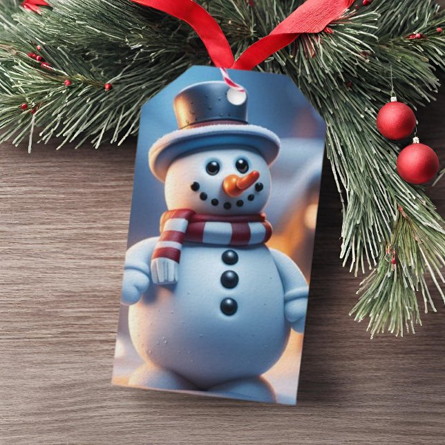 Snowman Figure Weihnachtsgeschenk-Tag Geschenkanhänger (Von Creator hochgeladen)
