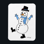 Snowman Flexible Magnet<br><div class="desc">Ein winterlicher niedlicher Schneemann,  um den Winter zu heitern! Inspiriert durch die Original-50er Jahre Frostischer,  Vintager Look,  Retro-Stil Snowguy ist das niedliche Design,  um im Winter zu klingeln und auf dem Schnee zu jubeln! Handgezeichnet in Tinte und digital farbig. Originelle Kunstwerke von Sunny. Copyright 2013</div>