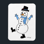 Snowman Flexible Magnet<br><div class="desc">Ein winterlicher niedlicher Schneemann,  um den Winter zu heitern! Inspiriert durch die Original-50er Jahre Frostischer,  Vintager Look,  Retro-Stil Snowguy ist das niedliche Design,  um im Winter zu klingeln und auf dem Schnee zu jubeln! Handgezeichnet in Tinte und digital farbig. Originelle Kunstwerke von Sunny. Copyright 2013</div>