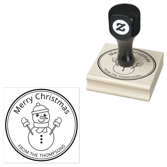 Snowman Form Festival Zeichnend frohe Weihnachten Gummistempel (Stempel)