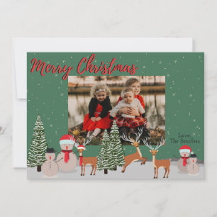 Snowman Foto Christmas Card Feiertagskarte