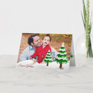Snowman-Foto-Grüße-Karte der Saison Feiertagskarte