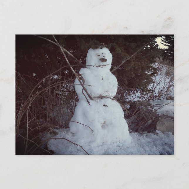 Snowman Foto Postcard Postkarte (Vorderseite)
