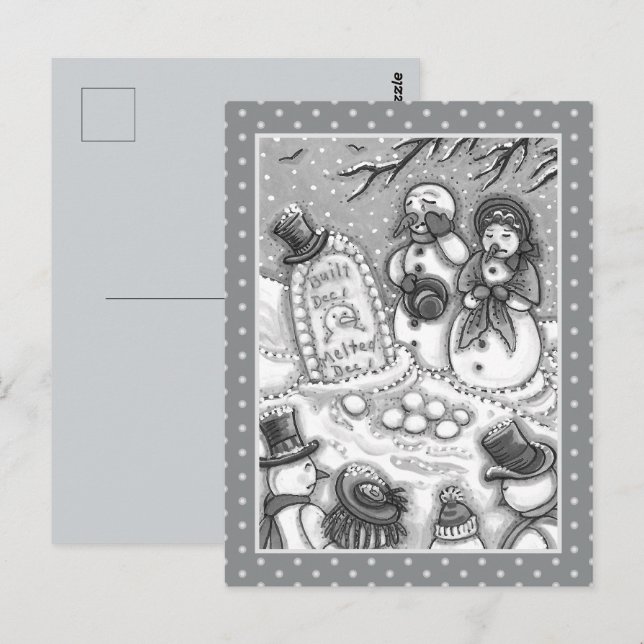 SNOWMAN-FRIEDHOF, MELDET VOR SEINER ZEIT, MÄHRER POSTKARTE (Vorne/Hinten)