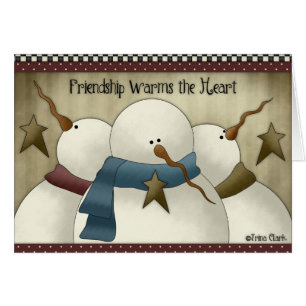 Snowman Friendship erwärmt die Herzkarte