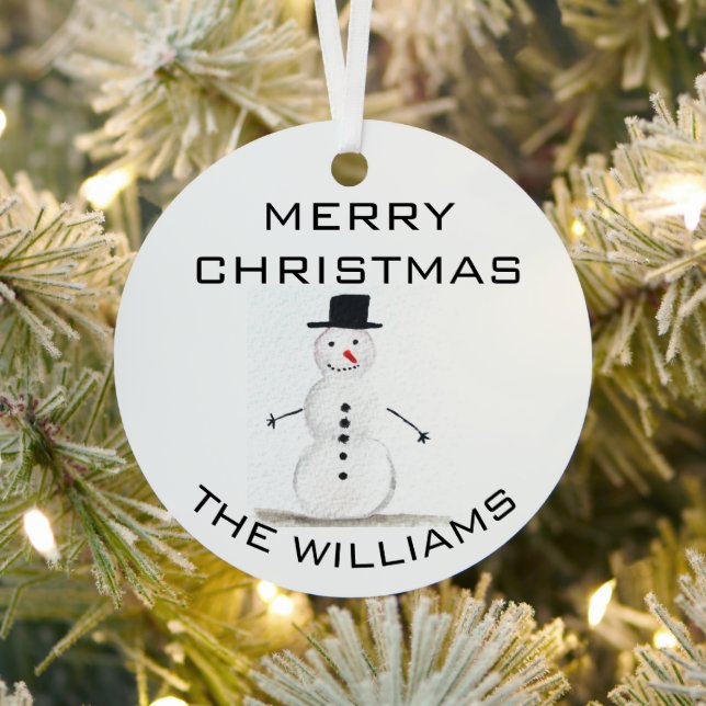 Snowman Frohe Weihnachten Feierliche Winter Niedli Ornament Aus Metall (InSitu)