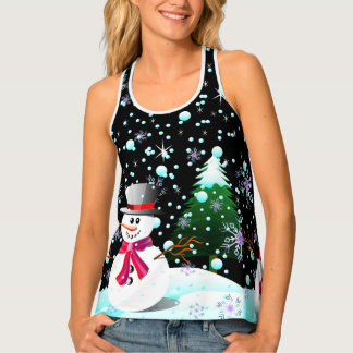 Snowman "frohe Weihnachten" personalisiert Tanktop