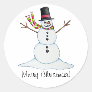 Snowman "Frohe Weihnachten" Sticker