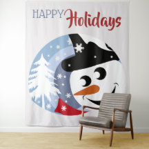 Snowman fröhliche Feiertage Weihnachtsgrüße Tapest