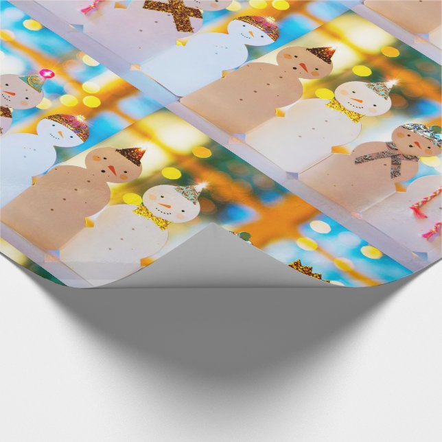 Snowman Fun Elegante Weihnachten Geschenkpapier (Ecke)
