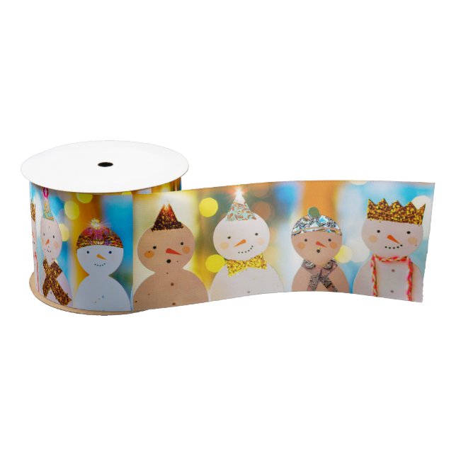 Snowman Fun Elegante Weihnachten Satinband (Spule)