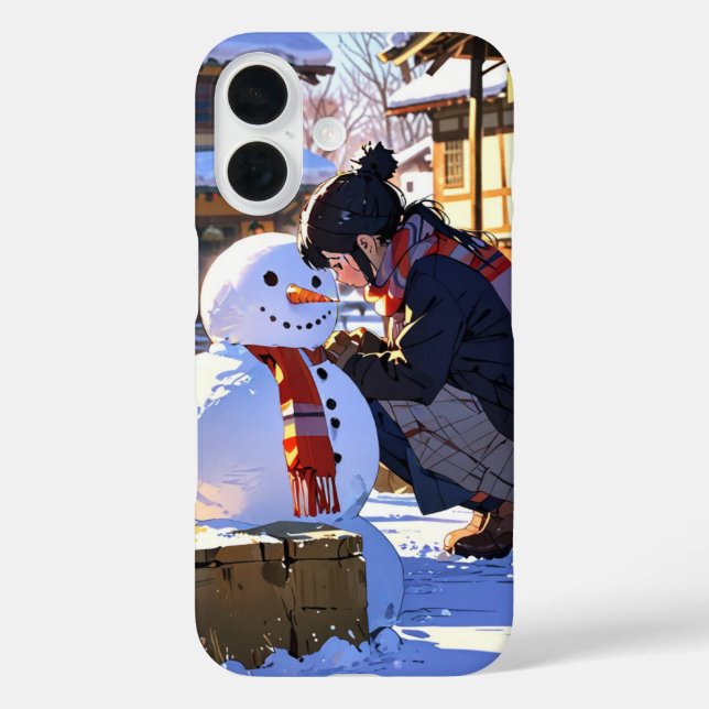 Snowman Fun im Winter Case-Mate iPhone Hülle (Rückseite)