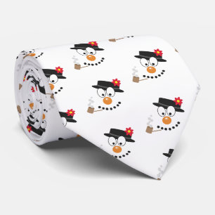 Snowman Funny Face Niedlich Neuheit Weihnachtsmust Krawatte