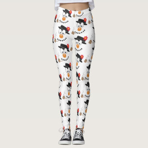 Snowman Funny Face Niedlich Neuheit Weihnachtsmust Leggings