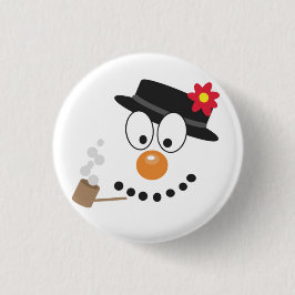 Snowman Funny Face Niedliche Neuheit Weihnachten Button