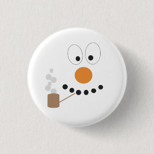 Snowman Funny Face Niedliche Neuheit Weihnachten Button