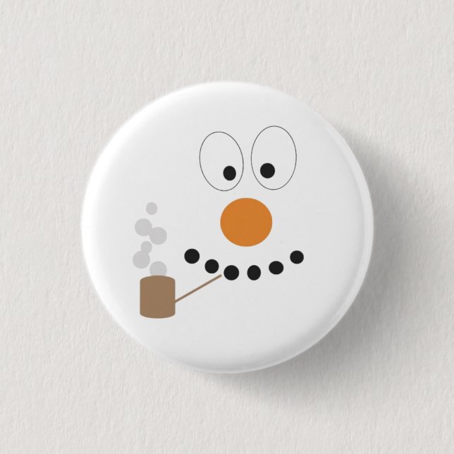 Snowman Funny Face Niedliche Neuheit Weihnachten Button (Vorderseite)