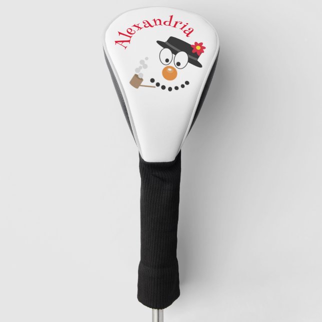 Snowman Funny Face Niedliche Neuheit Weihnachten Golf Headcover (Vorderseite)
