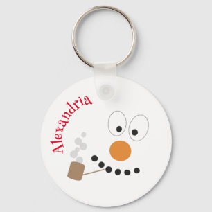 Snowman Funny Face Niedliche Neuheit Weihnachten Schlüsselanhänger