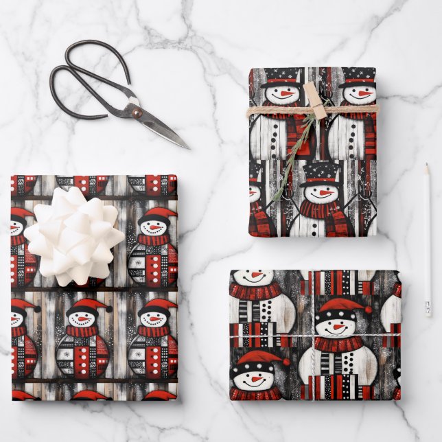 Snowman Geschenkpapier Set (Vorderseite)